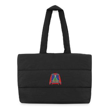 Here for mulled wine - Puffer Shopping Bag - black - Front