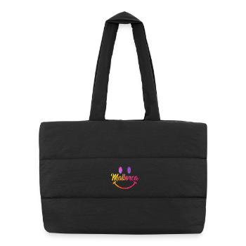 Mallorca Watercolors Smiley - Puffer Shopping Bag - black - Front