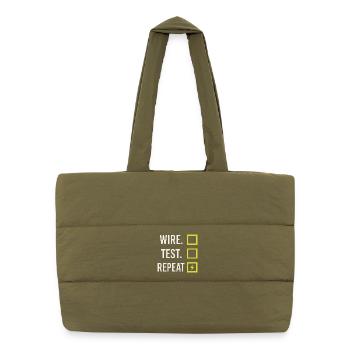 Apprenti électricien, étudiant dans le métier d’électricien - Sac shopping matelassé - safari green - Devant