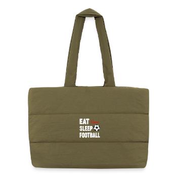 Eat Sleep Football Repeat - Sac shopping matelassé - safari green - Devant