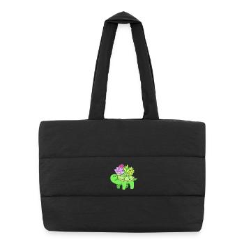 Plant Cactus Cacti - Puffer Shopping Bag - black - Front