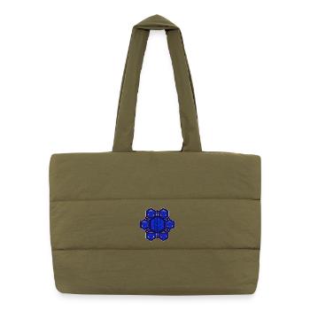 Festival Wear Trance Goa Rave Techno Party Mandala - Sac shopping matelassé - safari green - Devant