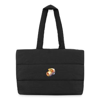 Colorful Vegetable Wrap Illustration - Puffer Shopping Bag - black - Front