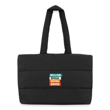 Best Spouse Since 2009 Birthday - Puffer Shopping Bag - black - Front