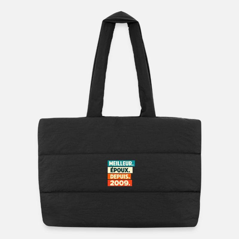 Meilleur Époux Depuis 2009 Anniversaire Sac shopping matelassé