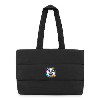 Panda Splash Farbwelt - Puffer-Einkaufstasche - Schwarz - Vorne