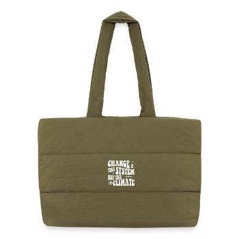 Change the system, not the climate - Puffer-Einkaufstasche - safari Green - Vorne