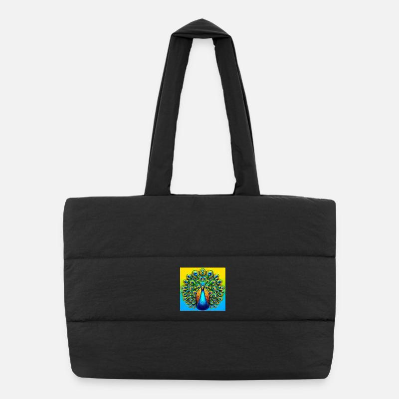 peacock Puffer Shopping Bag