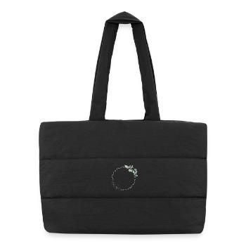 delicate eucalyptus frame for your own texts & motifs - Puffer Shopping Bag - black - Front