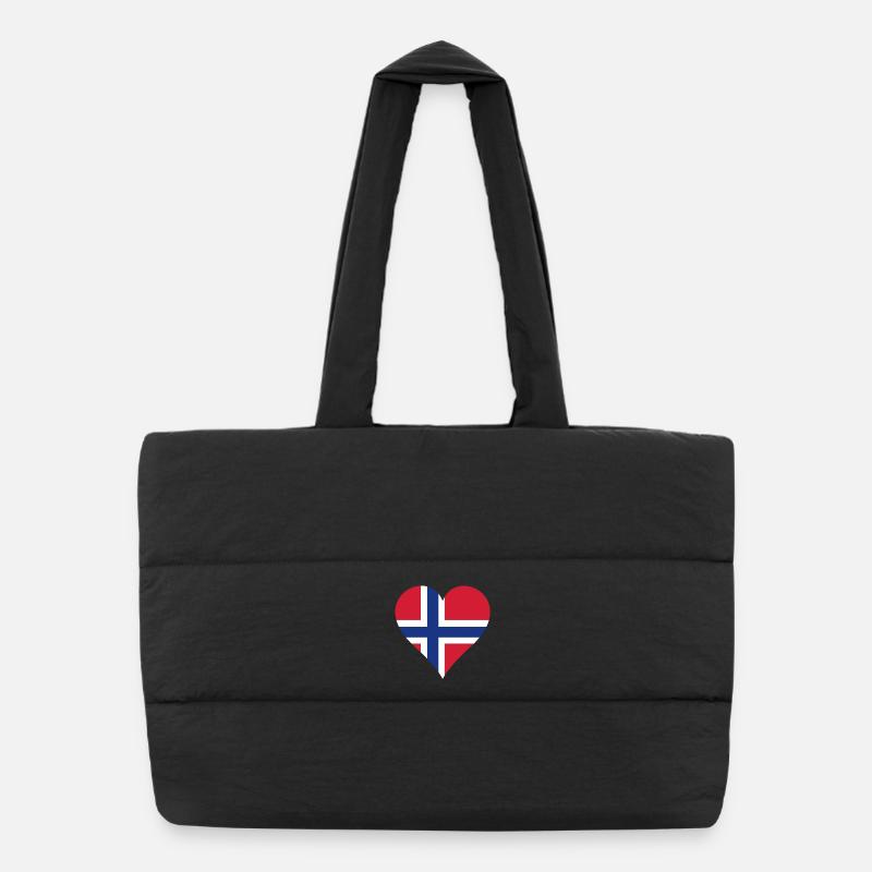 Norway as heart Puffer Shopping Bag
