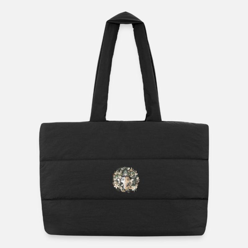 Le dieu éléphant Ganesha au milieu de la jungle Sac shopping matelassé
