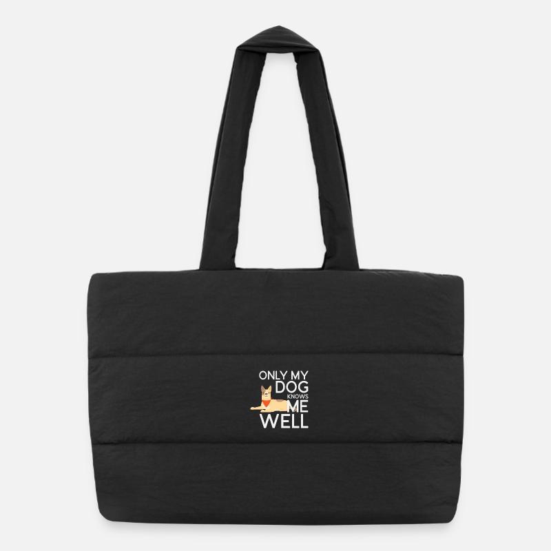 Seul mon chien me connaît bien Sac shopping matelassé