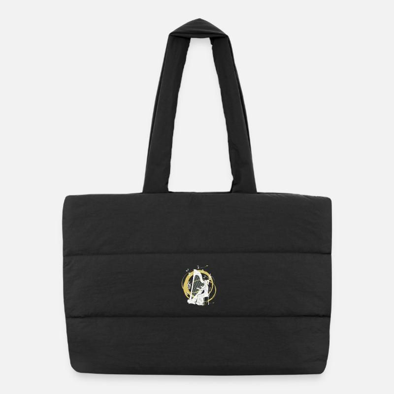 Harpist harp Puffer Shopping Bag