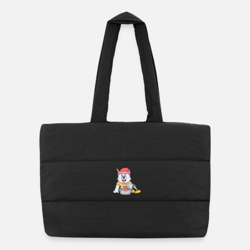 Curling Polar Bear Puffer Shopping Bag