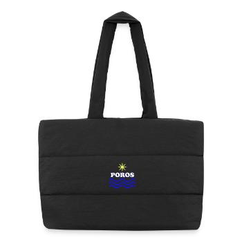 Poros Sun Waves Design - Puffer Shopping Bag - black - Front