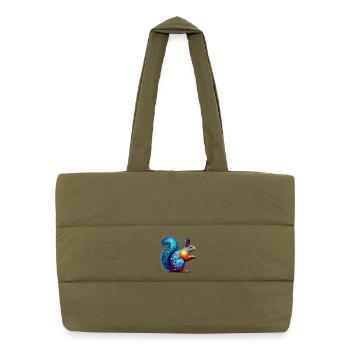 Écureuil - Sac shopping matelassé - safari green - Devant