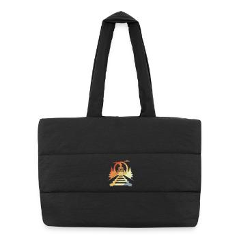Railway Retro Style - Puffer Shopping Bag - black - Front