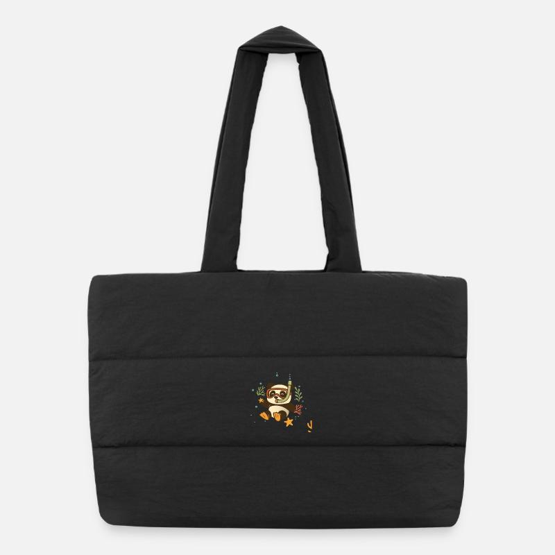 Snorkeling panda dans la mer Sac shopping matelassé