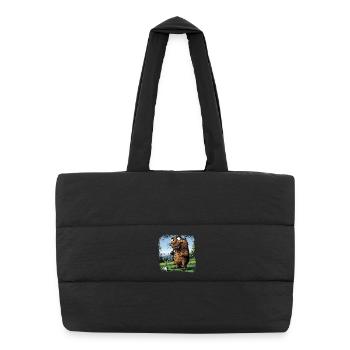 Golfer Groundhog - Puffer Shopping Bag - black - Front