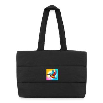 kingfisher - Puffer Shopping Bag - black - Front
