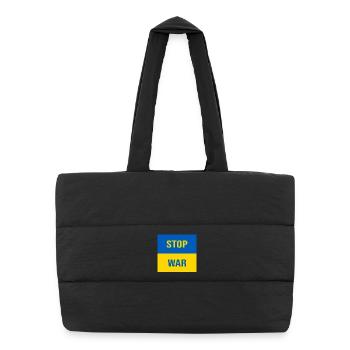 Stop War - Puffer Shopping Bag - black - Front