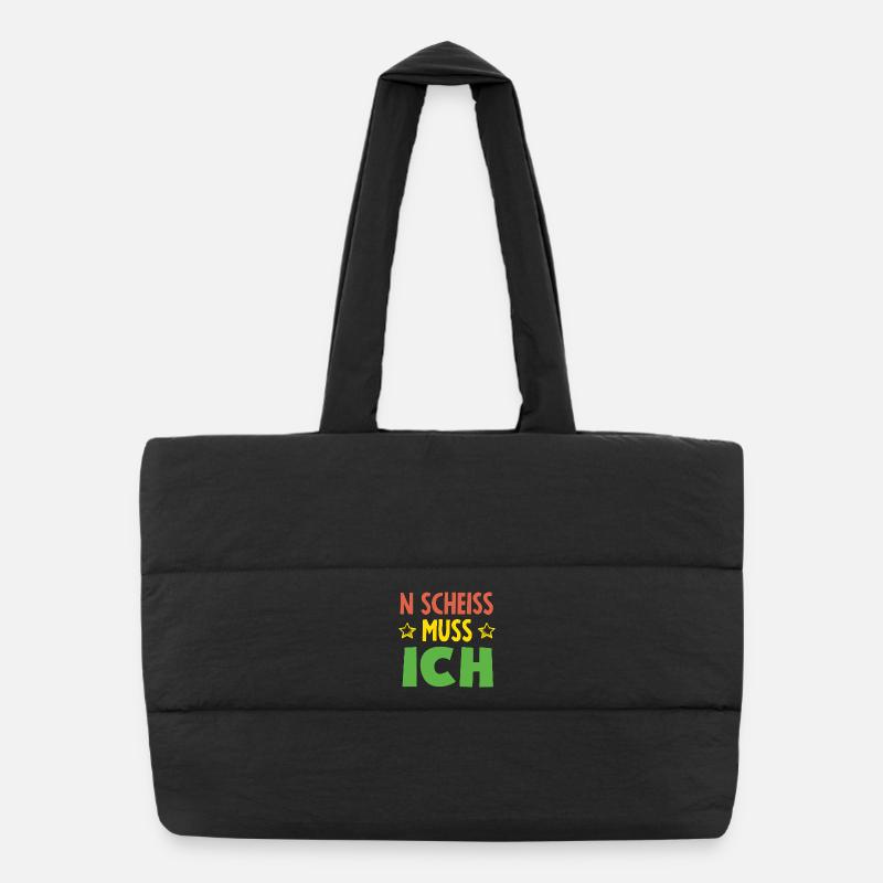 N merde je dois – majeur Sac shopping matelassé
