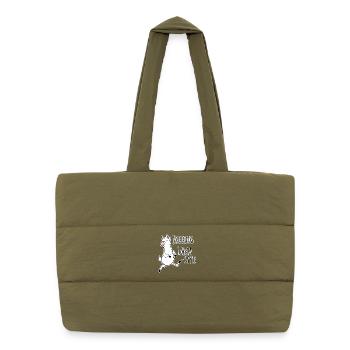Jogging - Llama Style! Silly but fast! - Puffer Shopping Bag - safari green - Front