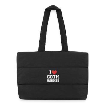 Ich Herz Goth-Bösewichte - Puffer-Einkaufstasche - Schwarz - Vorne
