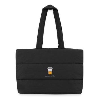Low on Coffee - Puffer Shopping Bag - black - Front