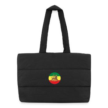 Lion of Judah Rasta Reggae Roots Jah Rastafari - Puffer-Einkaufstasche - Schwarz - Vorne