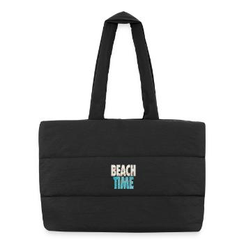 Beach Time - Summer Holiday - Sea and Sand - Puffer Shopping Bag - black - Front