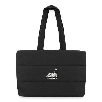 Hundemüde Irischer Wolfshund Wolfshundbesitzer - Puffer-Einkaufstasche - Schwarz - Vorne