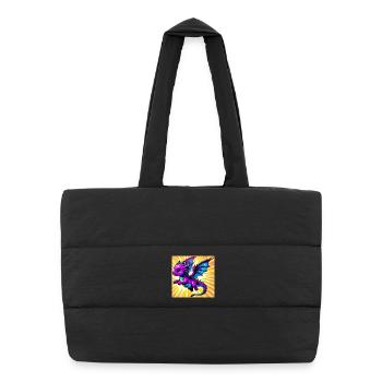 dragon - Puffer Shopping Bag - black - Front