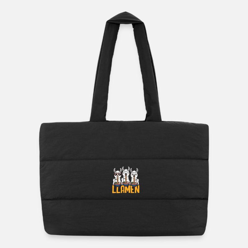 Lamas Essen Ramen Nudel Fan Kawaii Puffer-Einkaufstasche