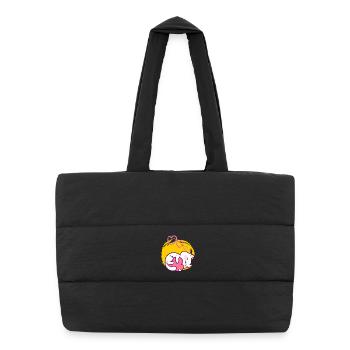 Katzen, Katze, Katzenliebhaber, Katzenfreund - Puffer-Einkaufstasche - Schwarz - Vorne