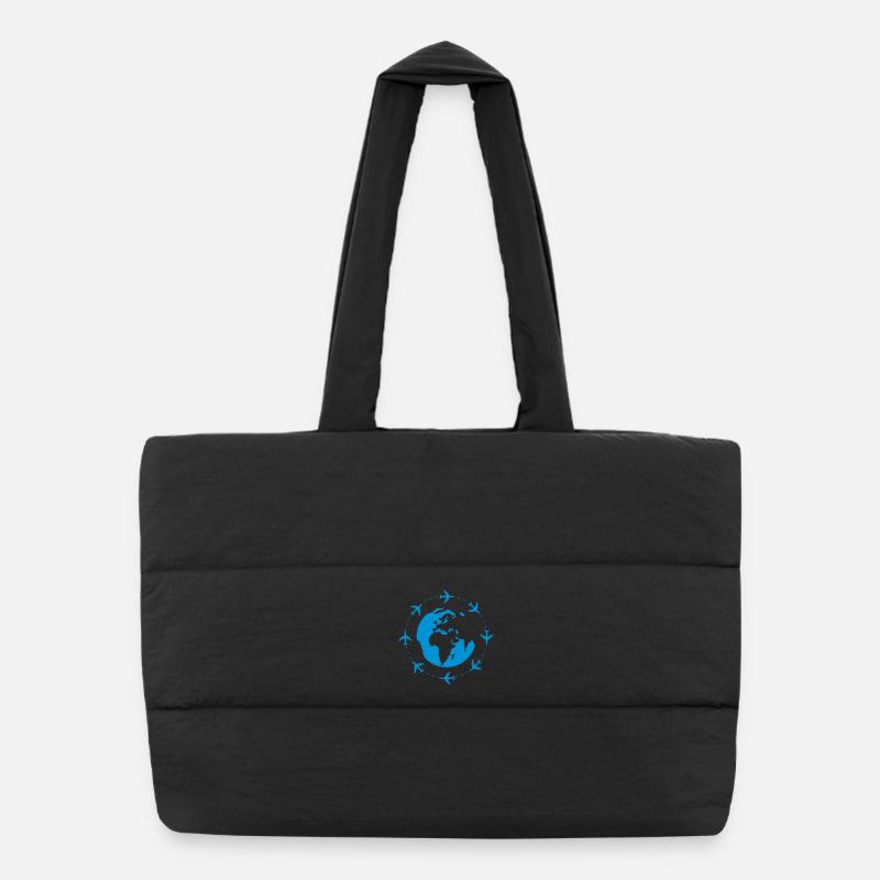 tour du monde - Sac shopping matelassé - noir