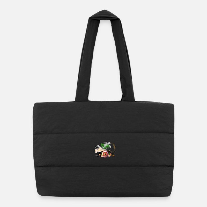 Music speaker with piano - Puffer Shopping Bag - black