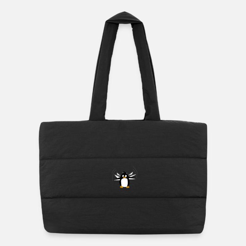 Dessin animé pingouin flottant Sac shopping matelassé