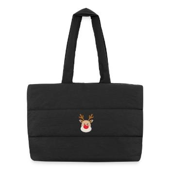 Rennais Rudolf Visage Doux Rouge Rose - Sac shopping matelassé - noir - Devant