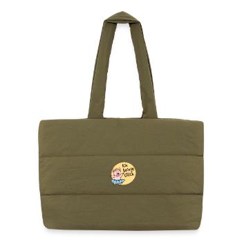 Glück Glücksbringer Süßes Glücksschwein Spruch - Puffer-Einkaufstasche - safari Green - Vorne