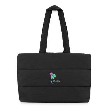 Thailand Map in Colorful Design Gift - Puffer Shopping Bag - black - Front