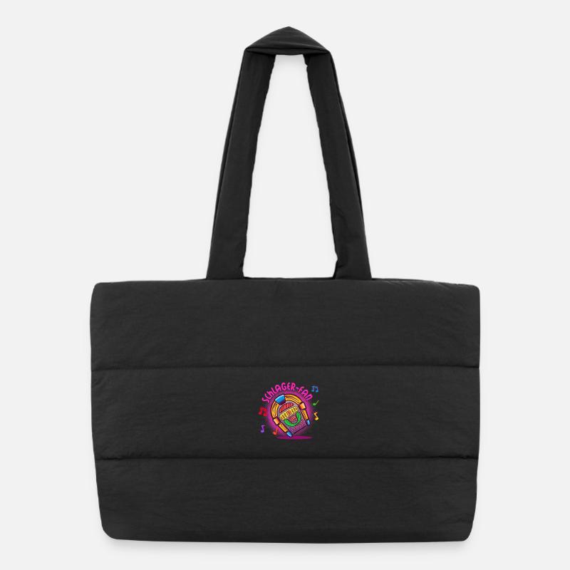Schlager Fan Schlager Music Musique Jukebox Statement Sac shopping matelassé