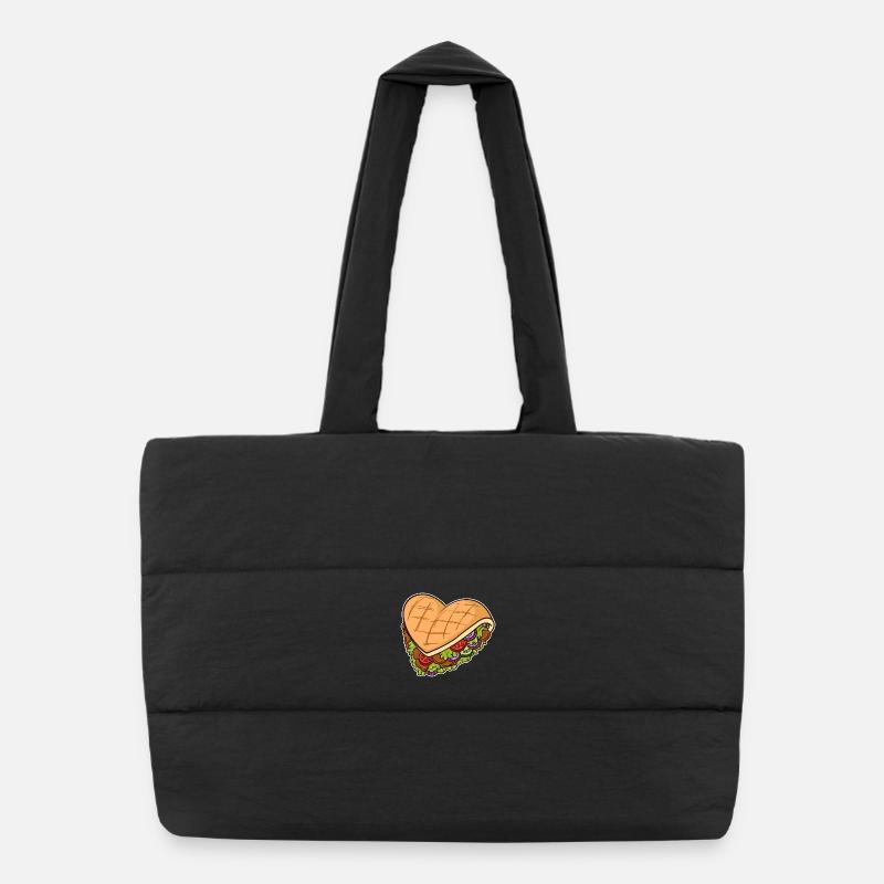 Coeur de kebab j'aime kebab kebab fast food burger Sac shopping matelassé