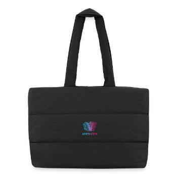 Accordion Design / Musical Instrument Accordion - Puffer Shopping Bag - black - Front