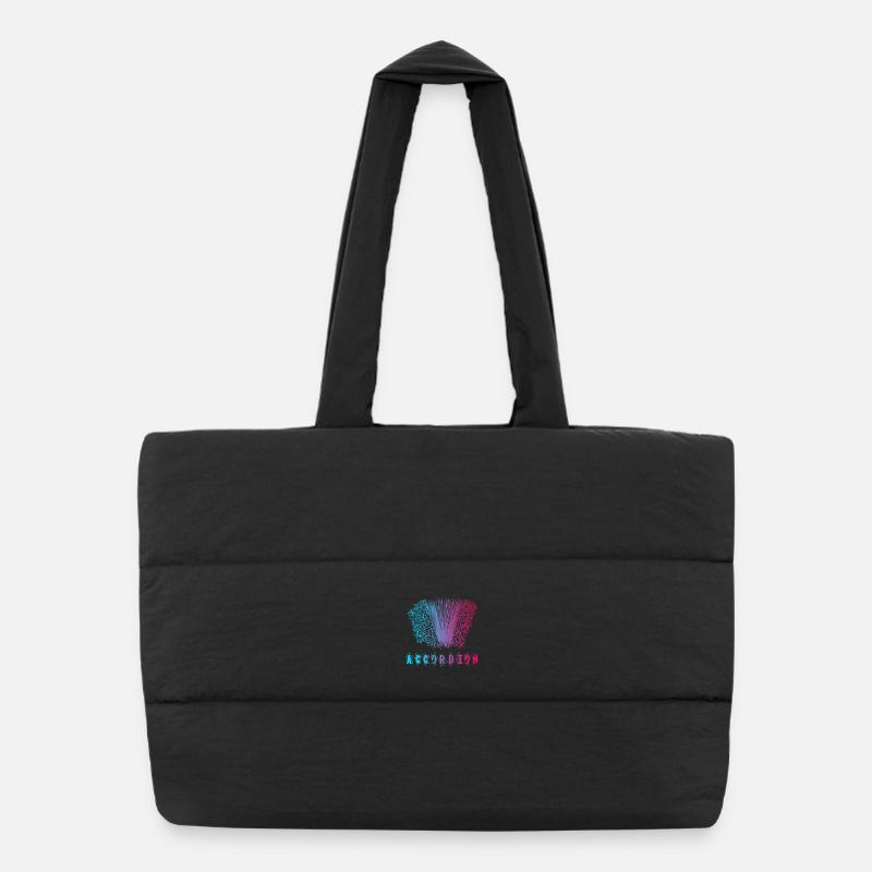 Akkordeon Design / Musikinstrument Accordion - Puffer-Einkaufstasche - Schwarz