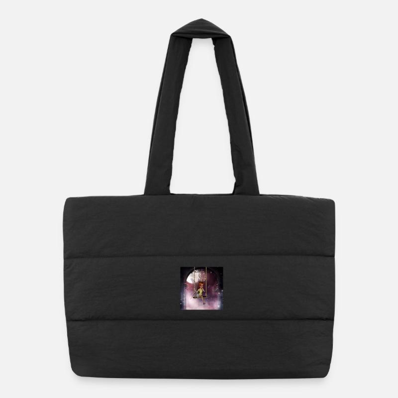 Petite fée sur une balançoire avec libellule Sac shopping matelassé