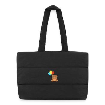 Teddy bear with balloons - Puffer Shopping Bag - black - Front