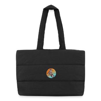 Skull skull bike - Sac shopping matelassé - noir - Devant