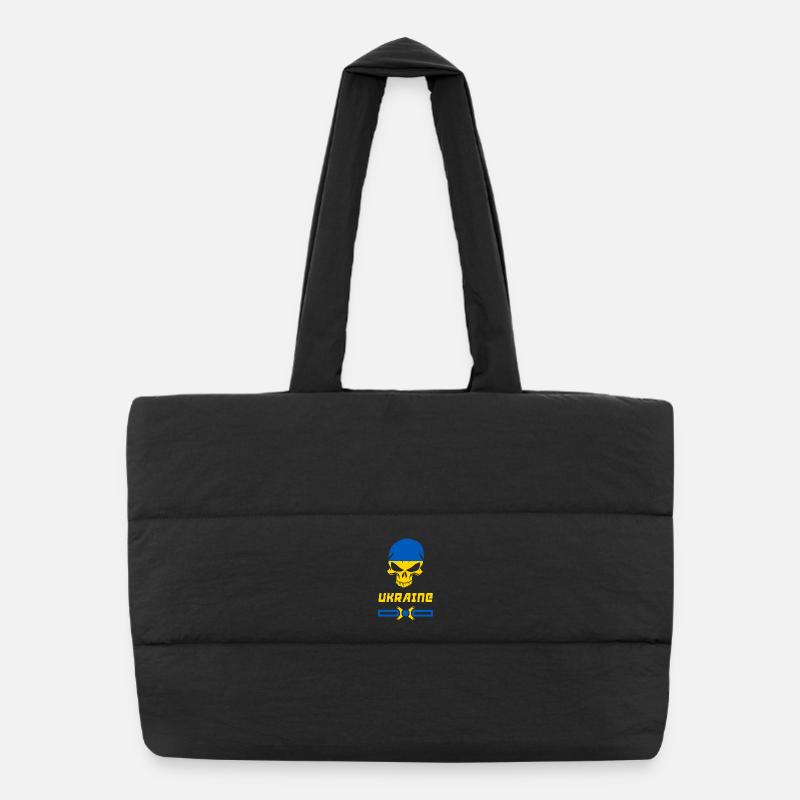Ukraine Totenkopf Design / Geschenkidee Puffer-Einkaufstasche