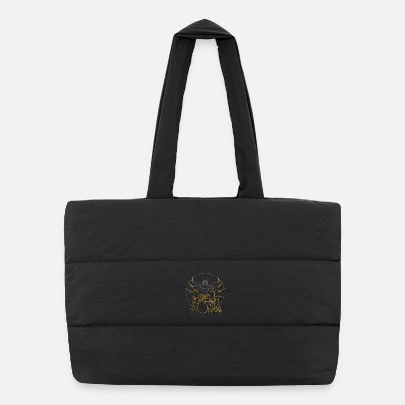 Drums Da Vinci - Drummer Rock Gift Puffer Shopping Bag